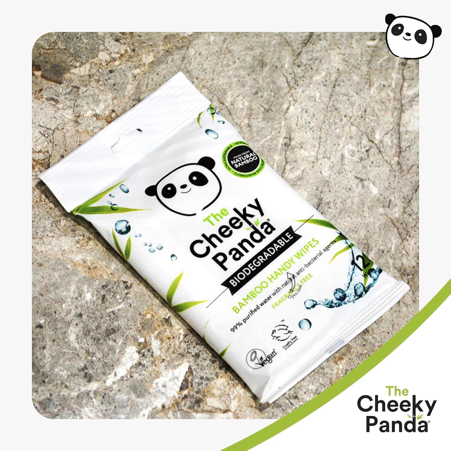 The Cheeky Panda Biodegradable Bamboo Handy Wipes, 12 Ct : Baby