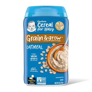 Gerber Baby Cereal 1St Foods, Grain & Grow, Oatmeal, 8 Ounce (Pack Of 6)