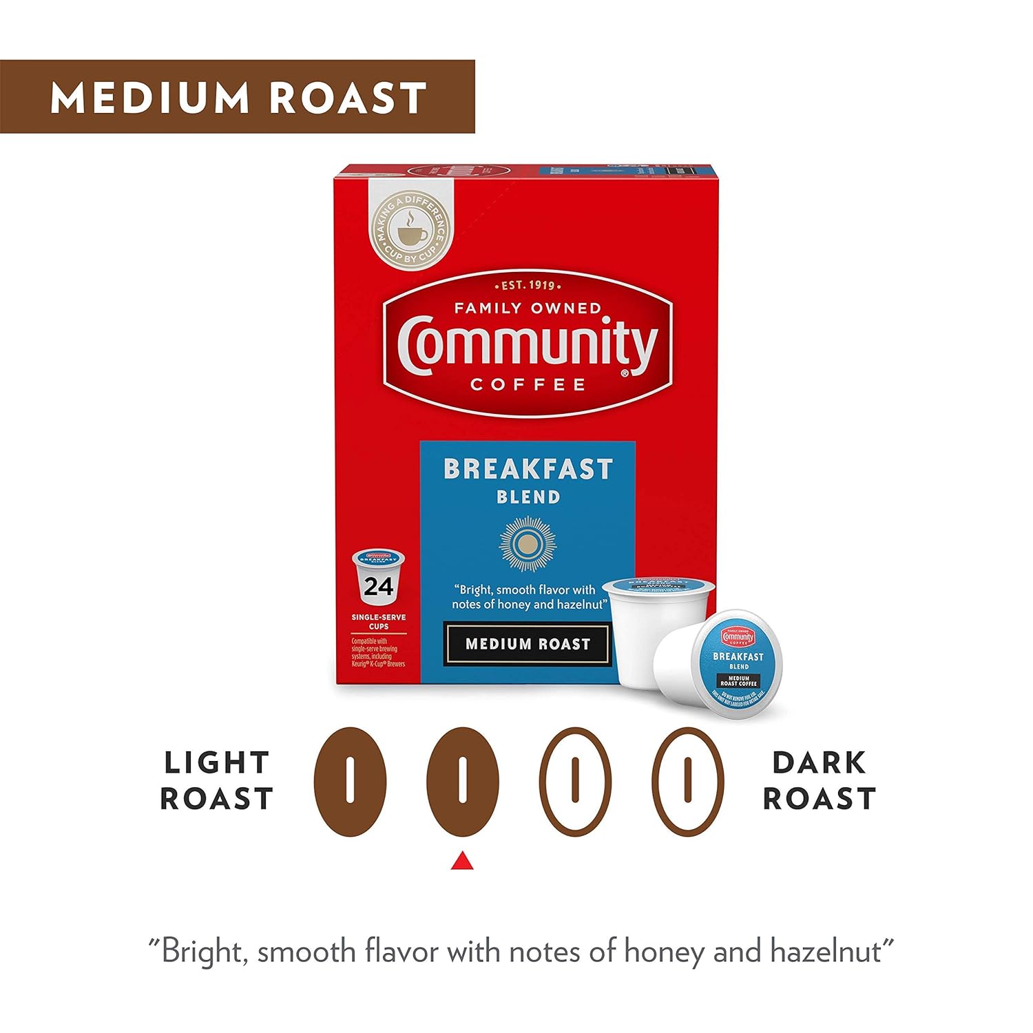 Community Coffee Breakfast Blend 72 Count Coffee Pods, Medium Roast, Compatible with Keurig 2.0 K-Cup Brewers, 72 Count (Pack of 1) : Grocery & Gourmet Food