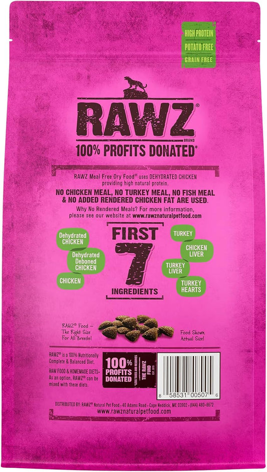 Rawz Dehydrated Chicken, Turkey & Chicken Recipe Natural Meal Free Dry Cat Food (1.75 Pound (Pack Of 1), Chicken & Turkey)