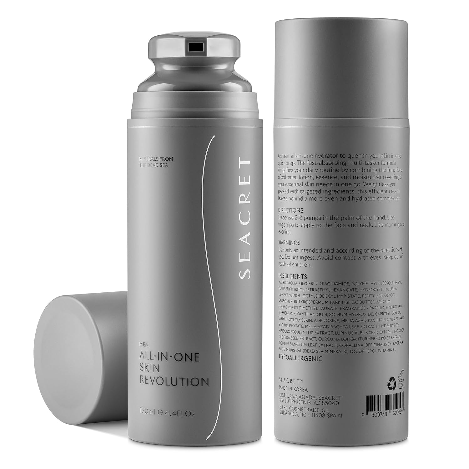 Seacret Men All-In-One Skin Revolution – 7-In-1 Day & Night Face Cream - Anti-Aging Moisturizer, Hydrating Face Cream, Helps To Reduce Wrinkles, Dark Spots & Puffiness – 4.4 Fl.Oz