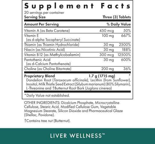 Michael'S Naturopathic Programs Liver Wellness - 60 Vegan Tablets - Contains Nutrients For The Support Of The Liver In Its Detoxifying Functions - Vegetarian, Kosher - 20 Servings