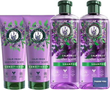 Soothing Lavender Scent Hair Care Bundle - 2 X Hydrating Shampoo 350Ml & 2 X Nourishing Conditioner 250Ml For Smooth, Frizz-Free Hair - Ideal For Daily Use