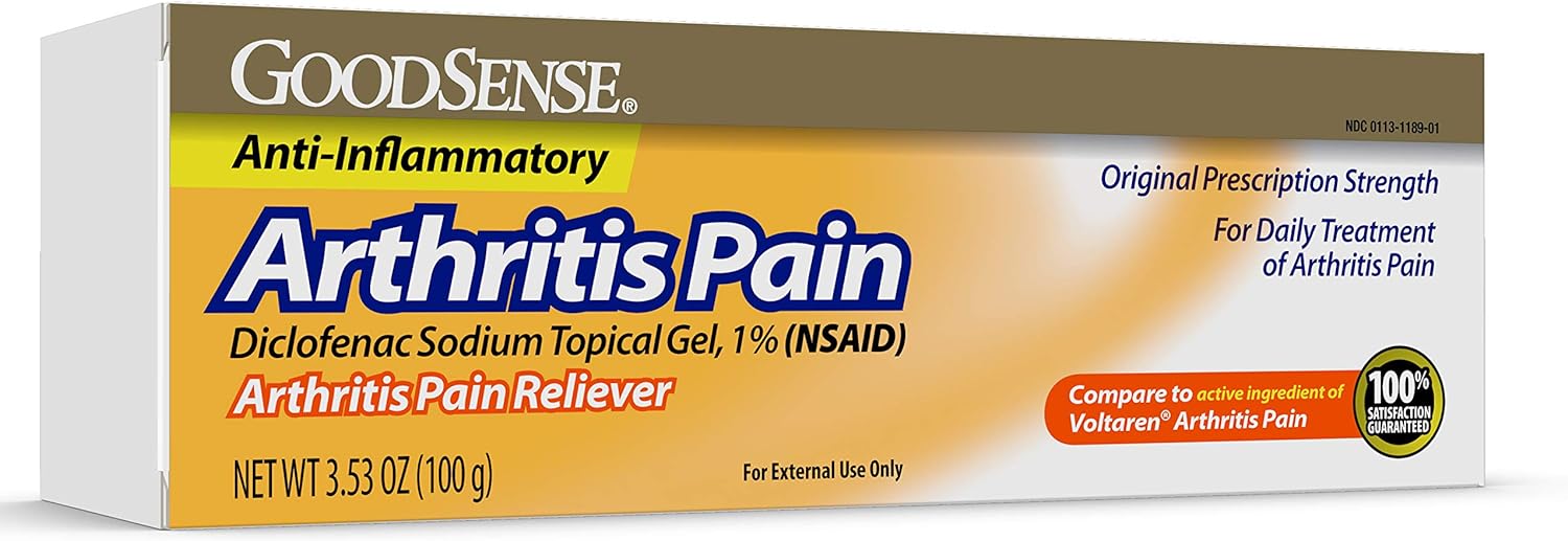 Goodsense Arthritis Pain Relieving Gel, Diclofenac Sodium Topical Gel, 1% (Nsaid), 3.53 Ounces