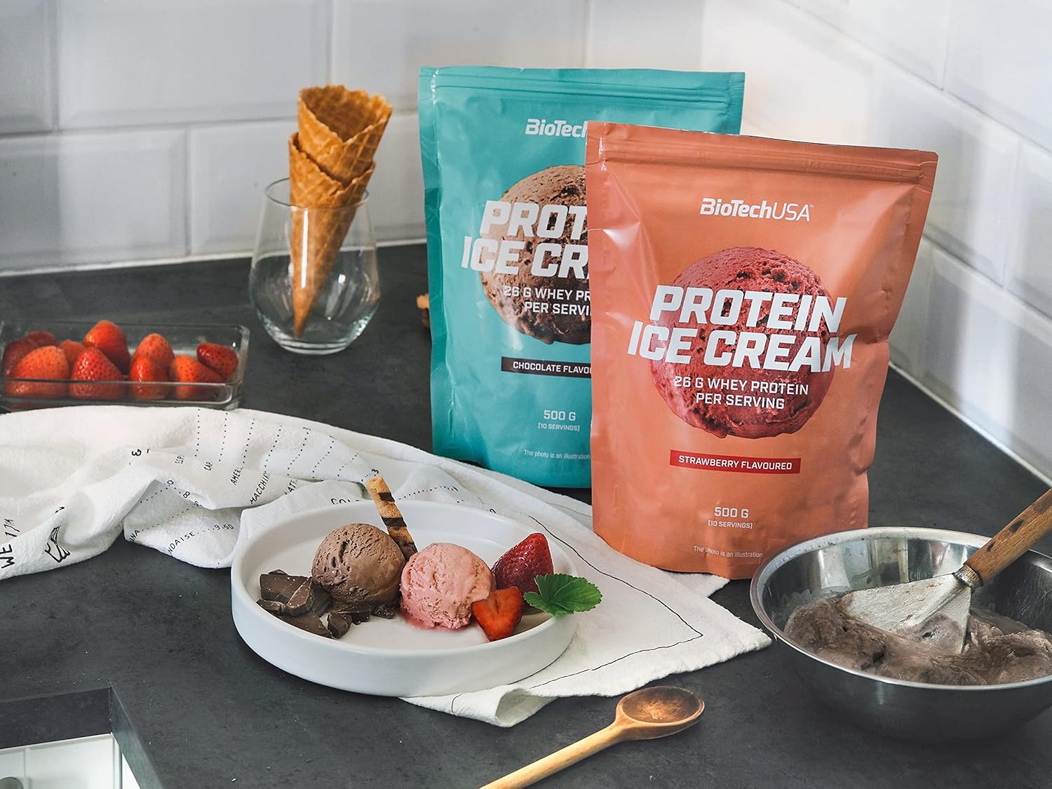 BiotechUSA Protein Ice Cream Chocolate 500 g Bag : Amazon.co.uk: Health & Personal Care