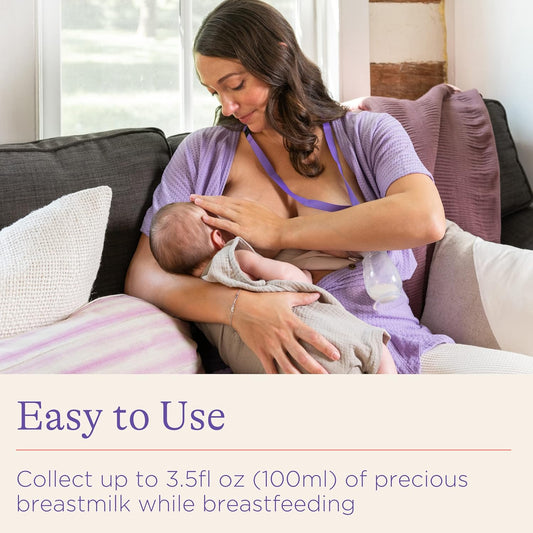 Lansinoh - Silicone Manual Breast Pump - Breast Milk Collector with Lid and Neck Strap - Hands-Free Suction