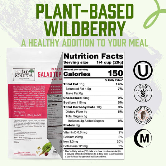 Natursource Salad Topper Wildberry - Salad Toppings, Salad Mix, Salad Toppers Seeds And Cranberries, Crunchy, Mixed Seeds For Salad, Oatmeal Or Yogurt, Natural, Gluten Free - 16 Oz (1 Lb)