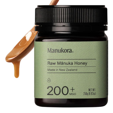 Manukora Raw Manuka Honey, Mgo 200+, New Zealand Honey, Non-Gmo, Traceable From Hive To Hand, Daily Wellness Support - 250G (8.82 Oz)