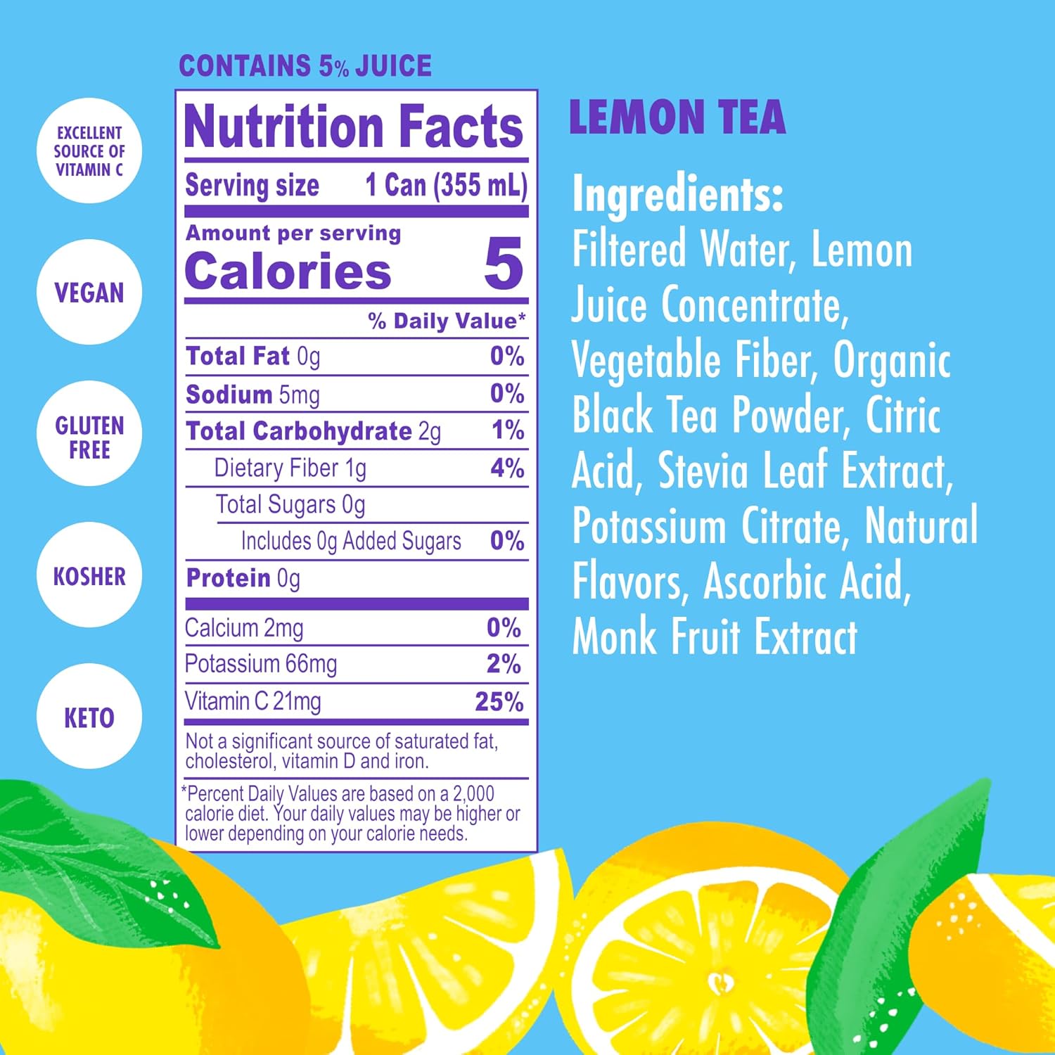 Swoon Lemon Tea - Sugar Free Fruit Tea, Low Carb, Paleo-Friendly, Gluten Free Iced Tea - Flavored Tea Keto Drinks Made With Organic Black Tea And Sweetened By Monk Fruit And Stevia (Pack Of 12)
