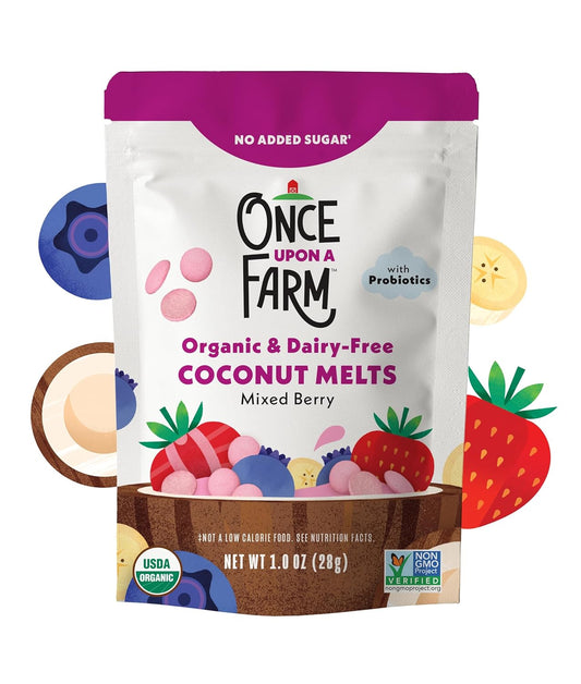 Once Upon A Farm Organic Coconut Melts, Mixed Berry, 8Ct