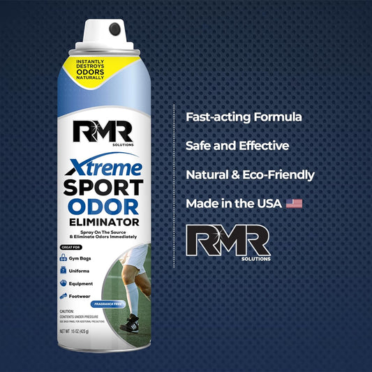 RMR OdorXSport Odor Eliminator Spray - Heavy-Duty Equipment, Uniform, Gym, and Shoe Deodorizer, 15 Ounces, Fragrance-Free