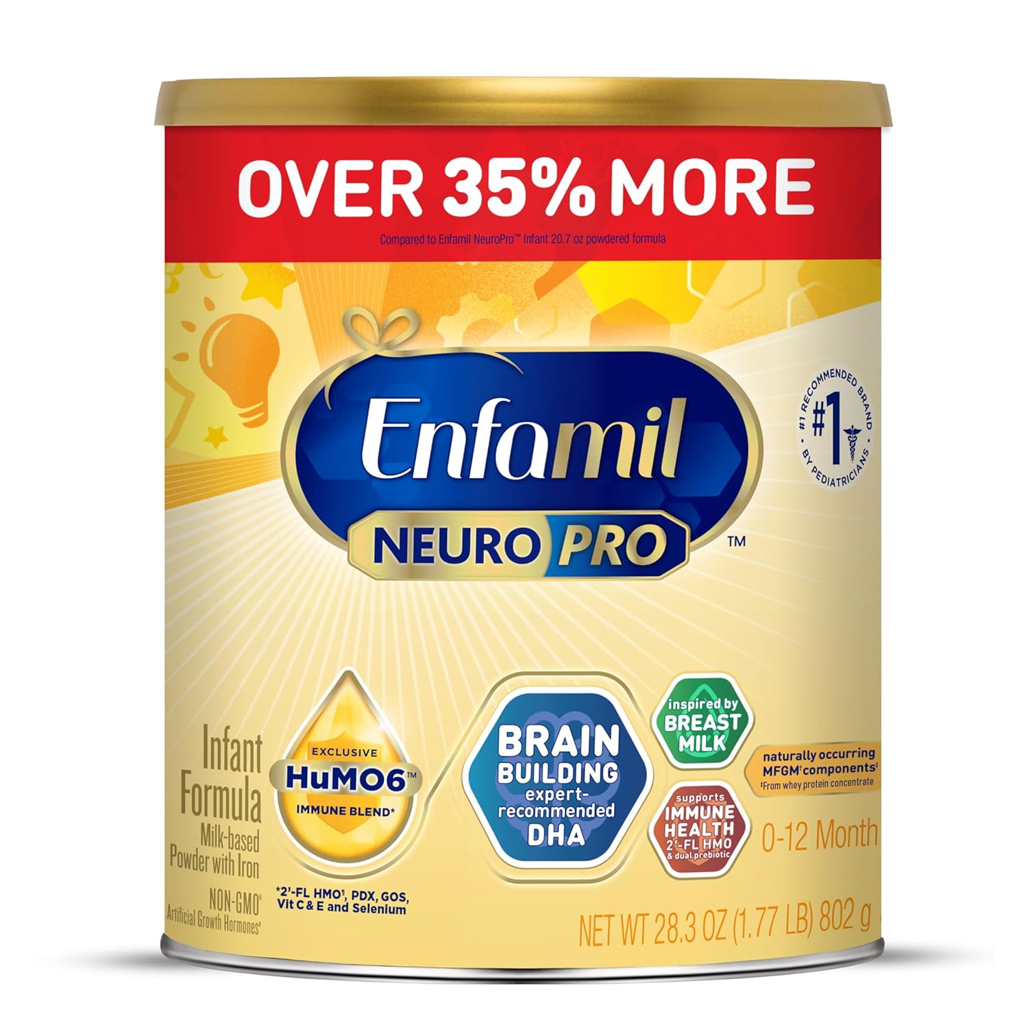 Enfamil Neuropro Baby Formula, Milk-Based Infant Nutrition, Mfgm* 5-Year Benefit, Expert-Recommended Brain-Building Omega-3 Dha, Exclusive Humo6 Immune Blend, Non-Gmo, 113.2 Oz?