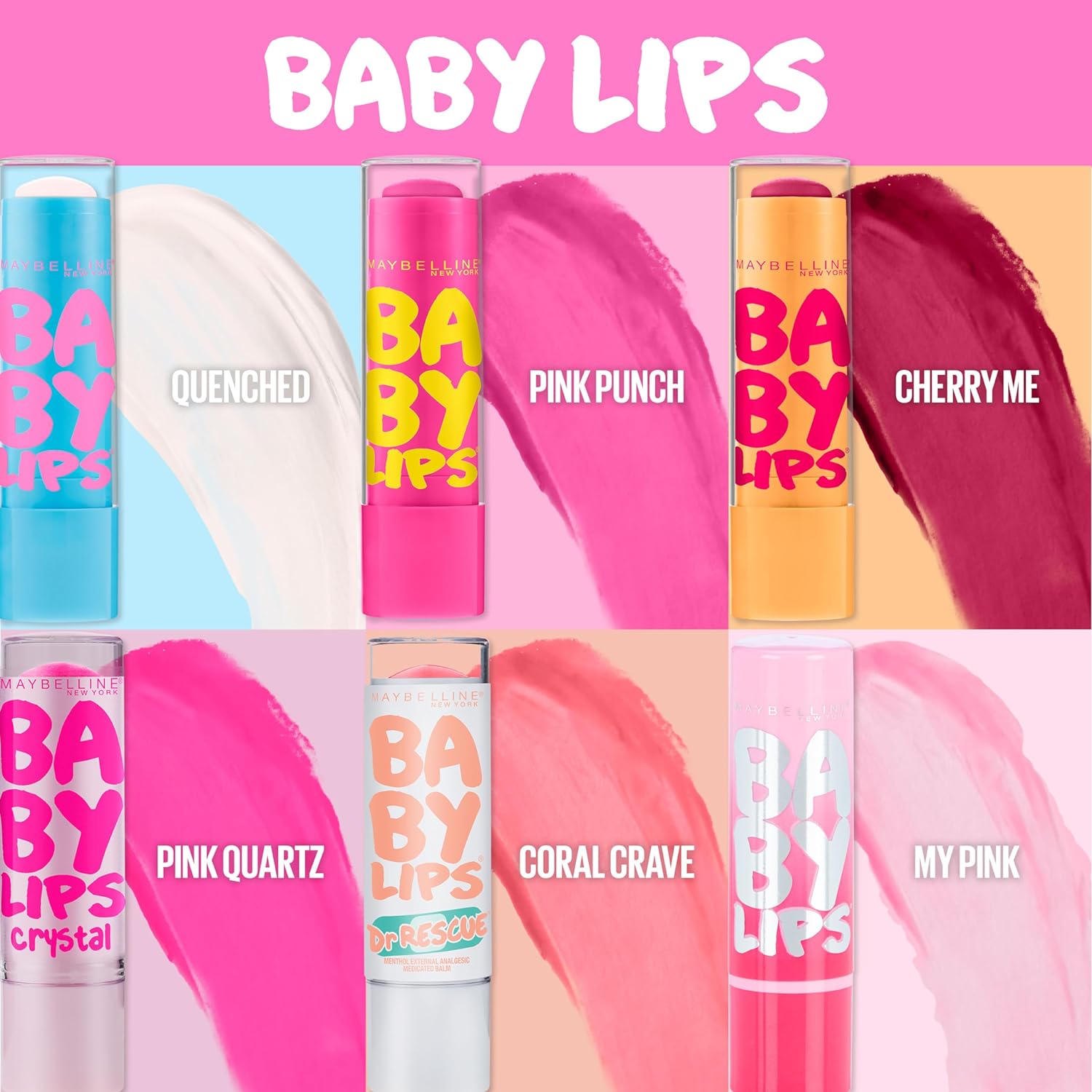 Maybelline New York Baby Lips Glow Lip Balm, My Pink, 0.13 oz. : Beauty & Personal Care