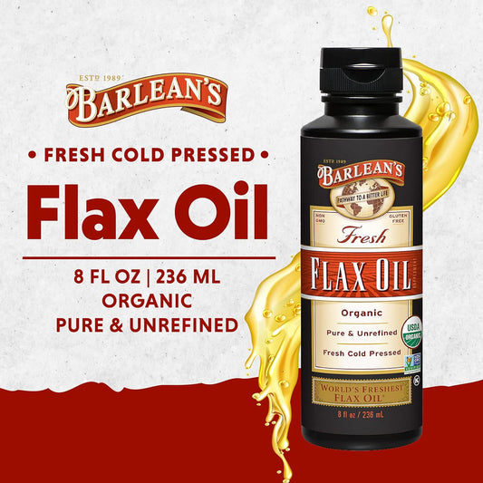 Barlean's Organic Flaxseed Oil Liquid from Fresh Cold Pressed Flax See