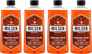 Milsek Furniture Polish and Wood Cleaner with Cinnamon Raspberry Scent - for Home and Household from Hardwood Floors to Kitchen Cabinets - 12 Fl Oz (Pack of 4)