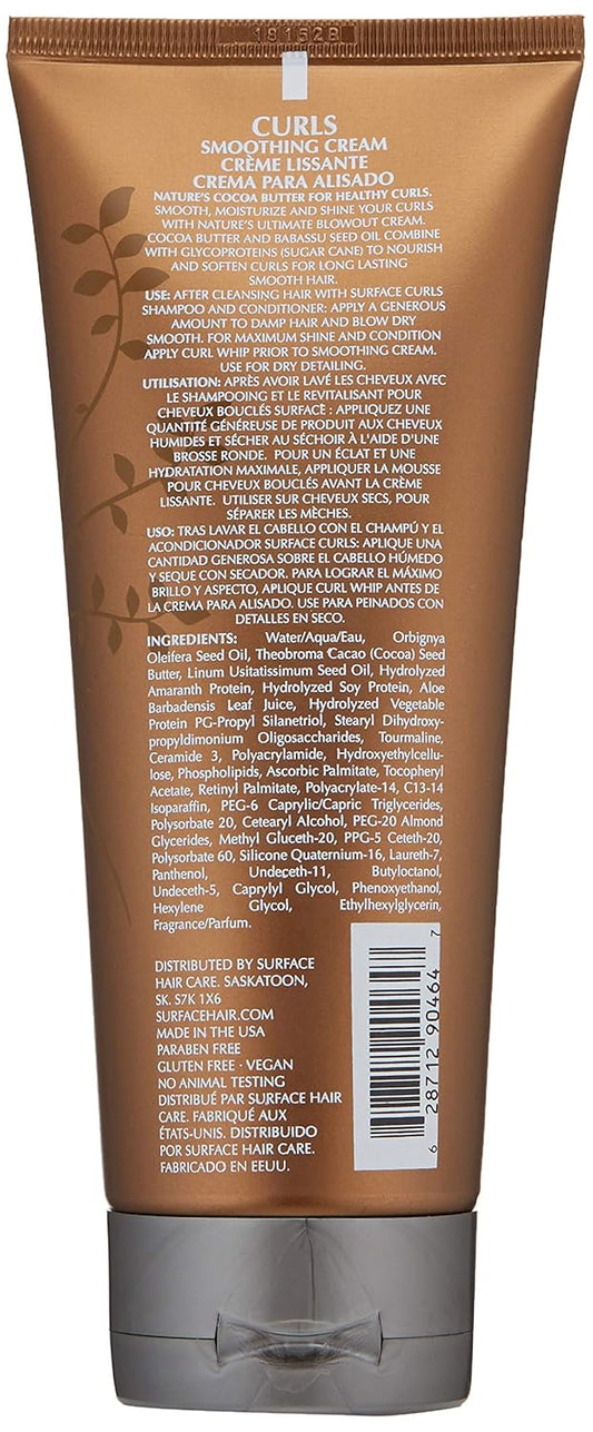 Surface Curls Smoothing Cream - Natural Cruelty-Free Moisture, Shine And Softness, 7 Oz