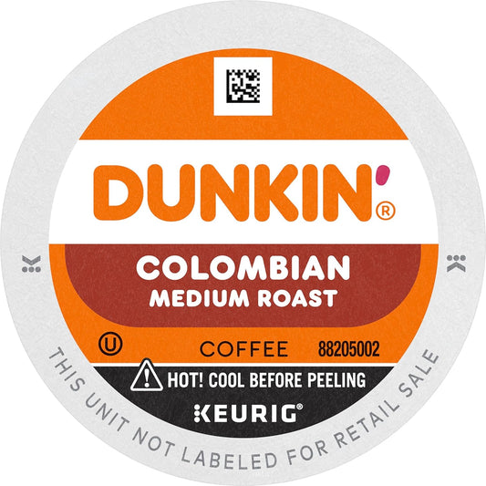Dunkin' Colombian Medium Roast Coffee, 60 Keurig K-Cup Pods