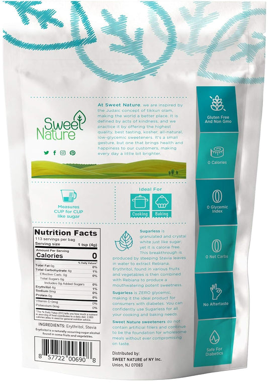 Sweet Nature Sugar Less Erythritol And Stevia Blend Sweetener, 16 Oz