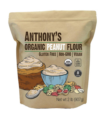 Anthony'S Organic Peanut Flour, Defatted, 2 Lb, Light Roast 12% Fat, Verified Gluten Free