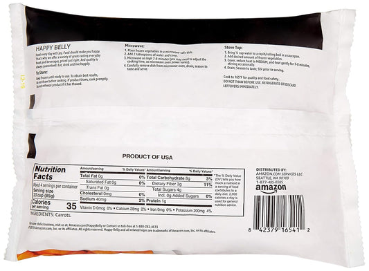 Amazon Brand - Happy Belly Frozen Carrot, Crinkle Cut, 12 Ounce (Pack Of 1)