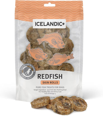 Icelandic+ Redfish Skin Rolls Dog Treat 3-oz Bag