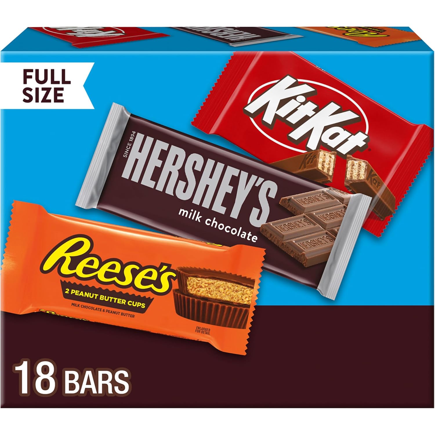 Hershey'S, Kit Kat And Reese'S Assorted Milk Chocolate, Halloween Candy Variety Box, 27.3 Oz (18 Count)