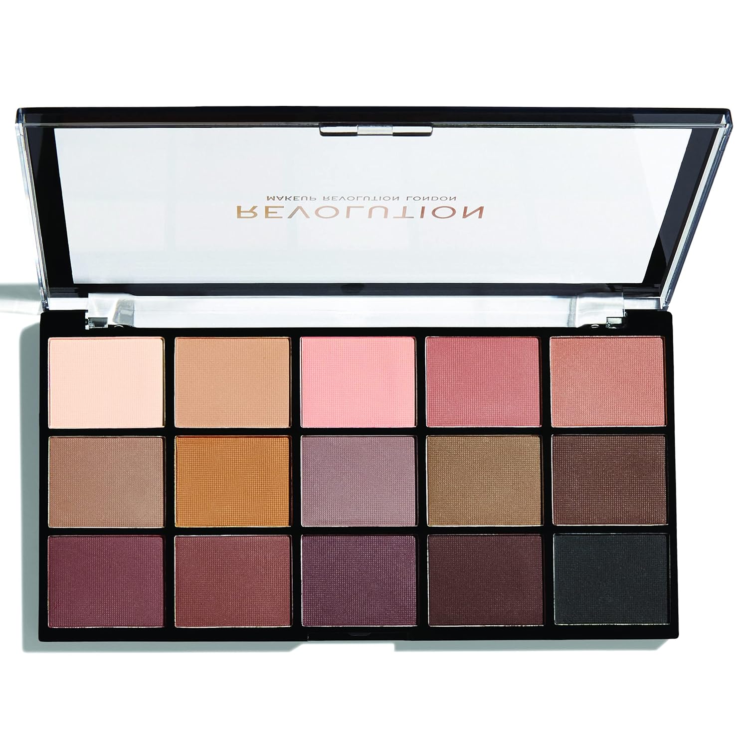 Makeup Revolution Reloaded Palette, Makeup Eyeshadow Palette, Includes 15 Shades, Lasts All Day Long, Vegan & Cruelty Free, Basic Mattes, 16.5g : Beauty & Personal Care