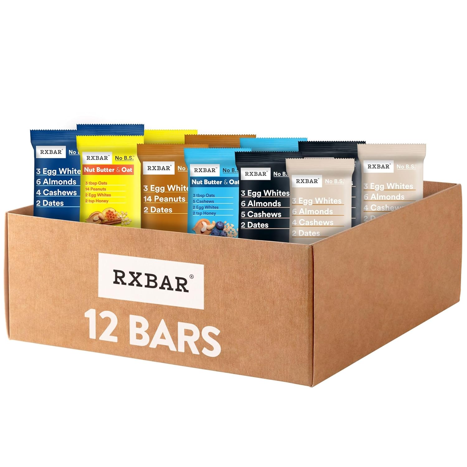 Rxbar Protein Bars, Protein Snacks, Snack Bars, Variety Pack (12 Bars)