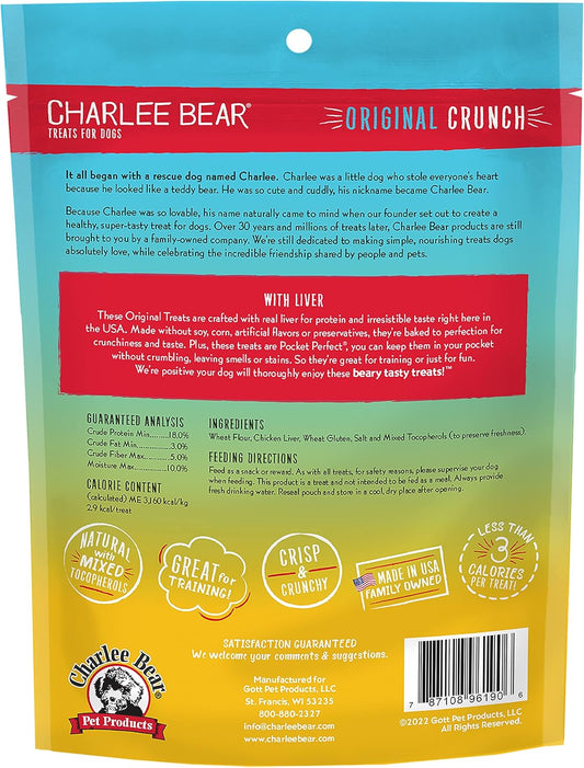 Charlee Bear Original Dog Treats, Chicken Liver, 16 Oz
