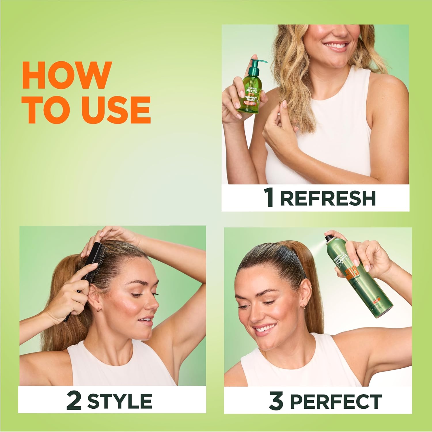 Garnier Fructis Style Sleek And Shine Anti-Humidity Hairspray, Ultra Strong Hold, Frizz Protection 8.25 Oz, 1 Count (Packaging May Vary) : Hair Sprays : Beauty & Personal Care