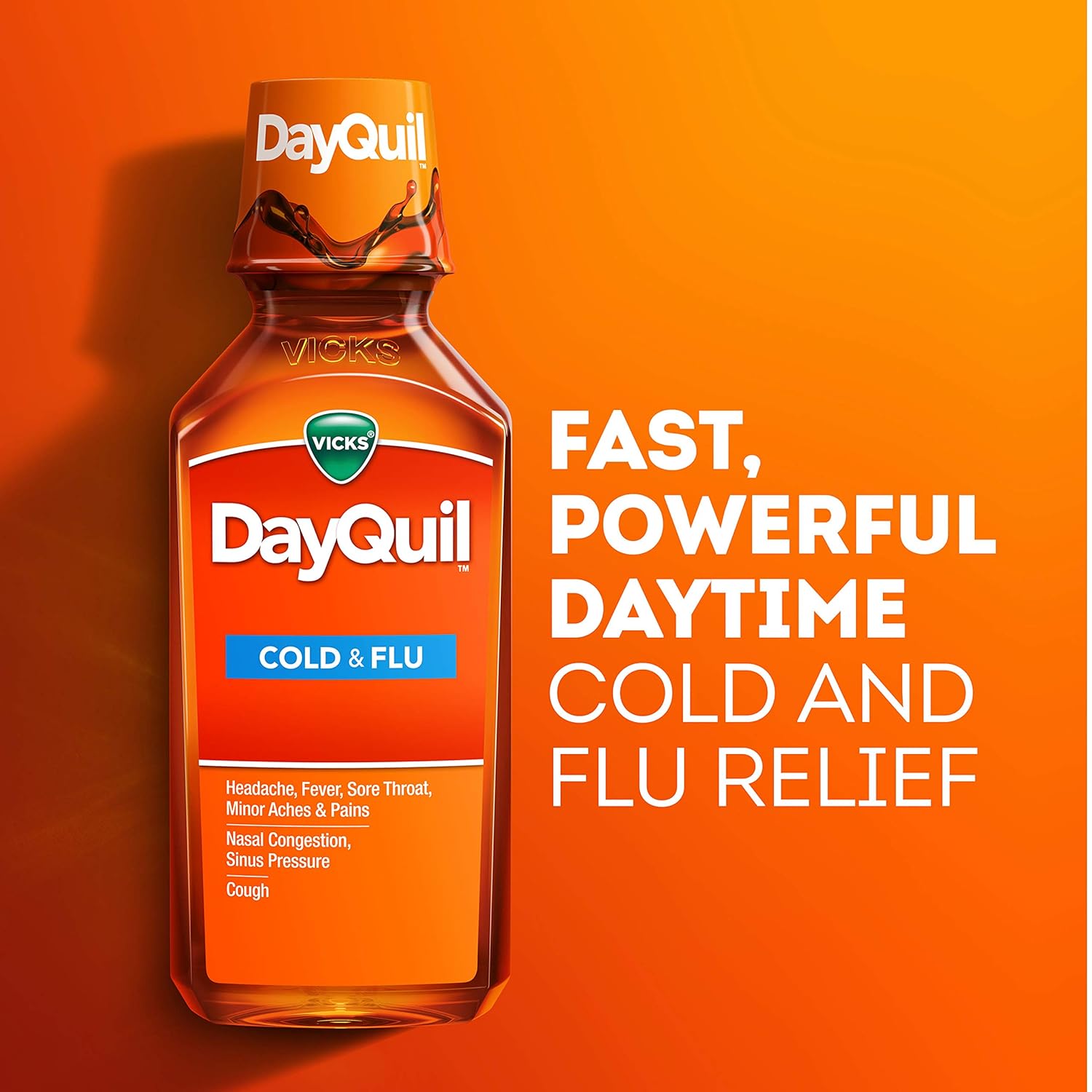 Vicks DayQuil Cough, Cold, & Flu MultiSymptom Relief, Almond, 12 Fl Oz : Everything Else