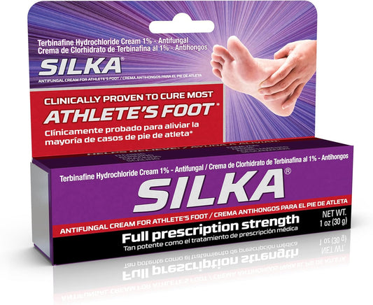 Silka Anti-Fungal Cream Twin Pack, Clinical Anti-Fungus Foot Treatment, Jock Itch & Ringworm Remedy, Maximum Strength, Fast-Acting Relief From Itching & Burning, 1 Oz, Pack Of 2