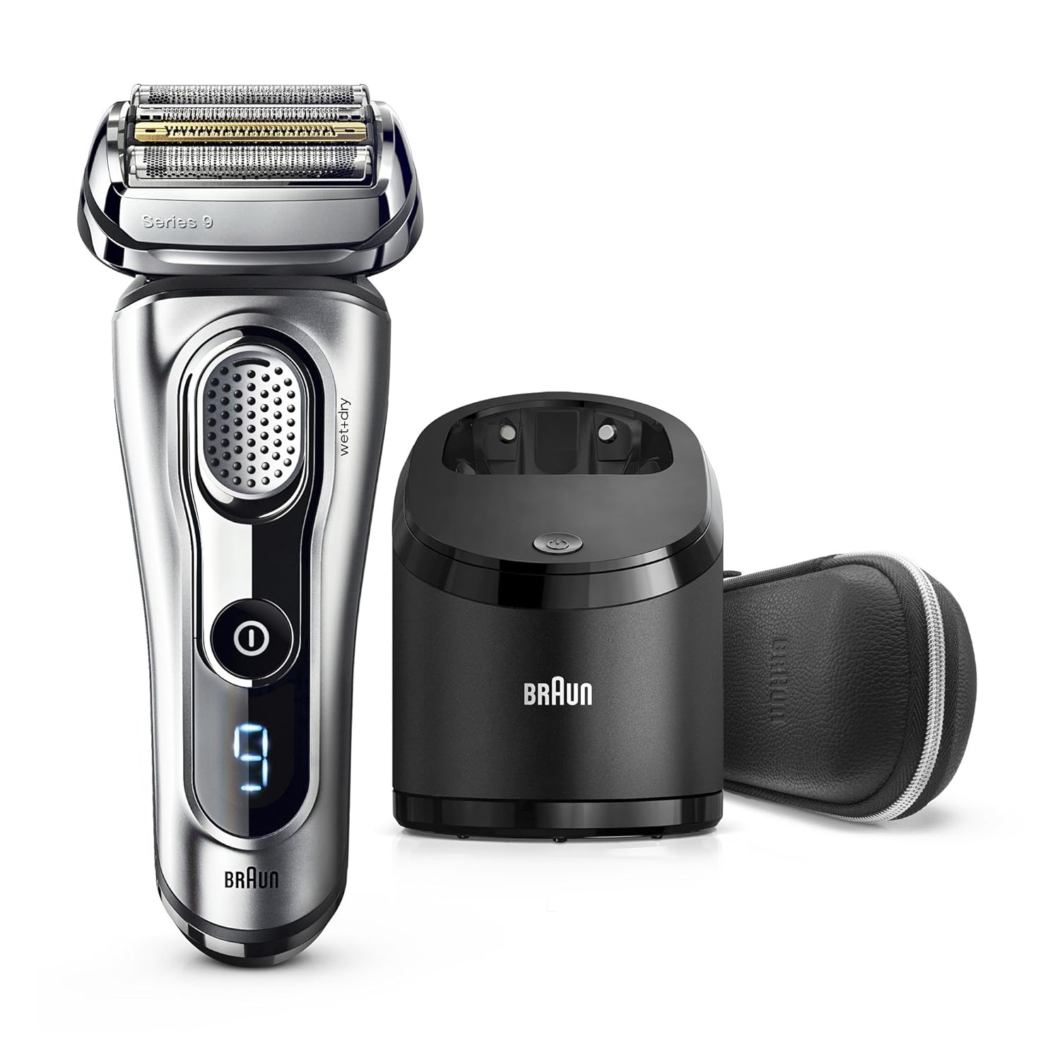 Braun Electric Razor For Men Foil Shaver With Precision Beard Trimmer, Rechargeable, Wet & Dry, Clean & Charge Station And Leather Travel Case, 6 Piece Set