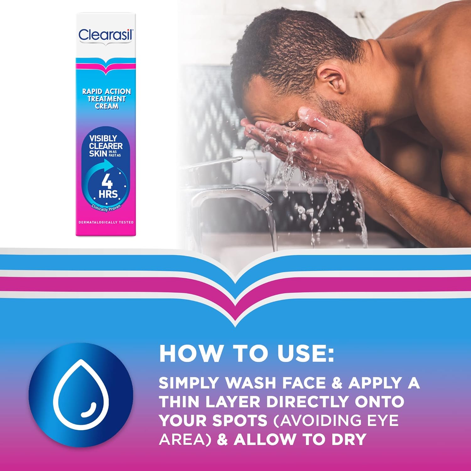 Clearasil Ultra Rapid Action Treatment Cream, 25ml - Opens Pores & Helps to Clear Spots Faster, Pore Cleaner, Skincare Solution, Clearer skin in 4 Hours