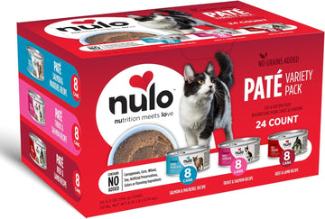 Nulo Freestyle Grain-Free Minced Wet Canned Food For Cats And Kittens, Variety Flavors, 5.5 Ounce Cans, 24 Cans