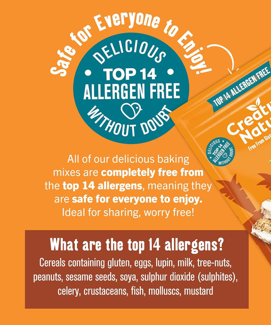 Gluten Free Cake Mix | Creative Nature Vegan Carrot Cake Baking Mix | Organic, Nut Free, Dairy Free Baking Mix | Top 14 Allergen Free | 6 Pack