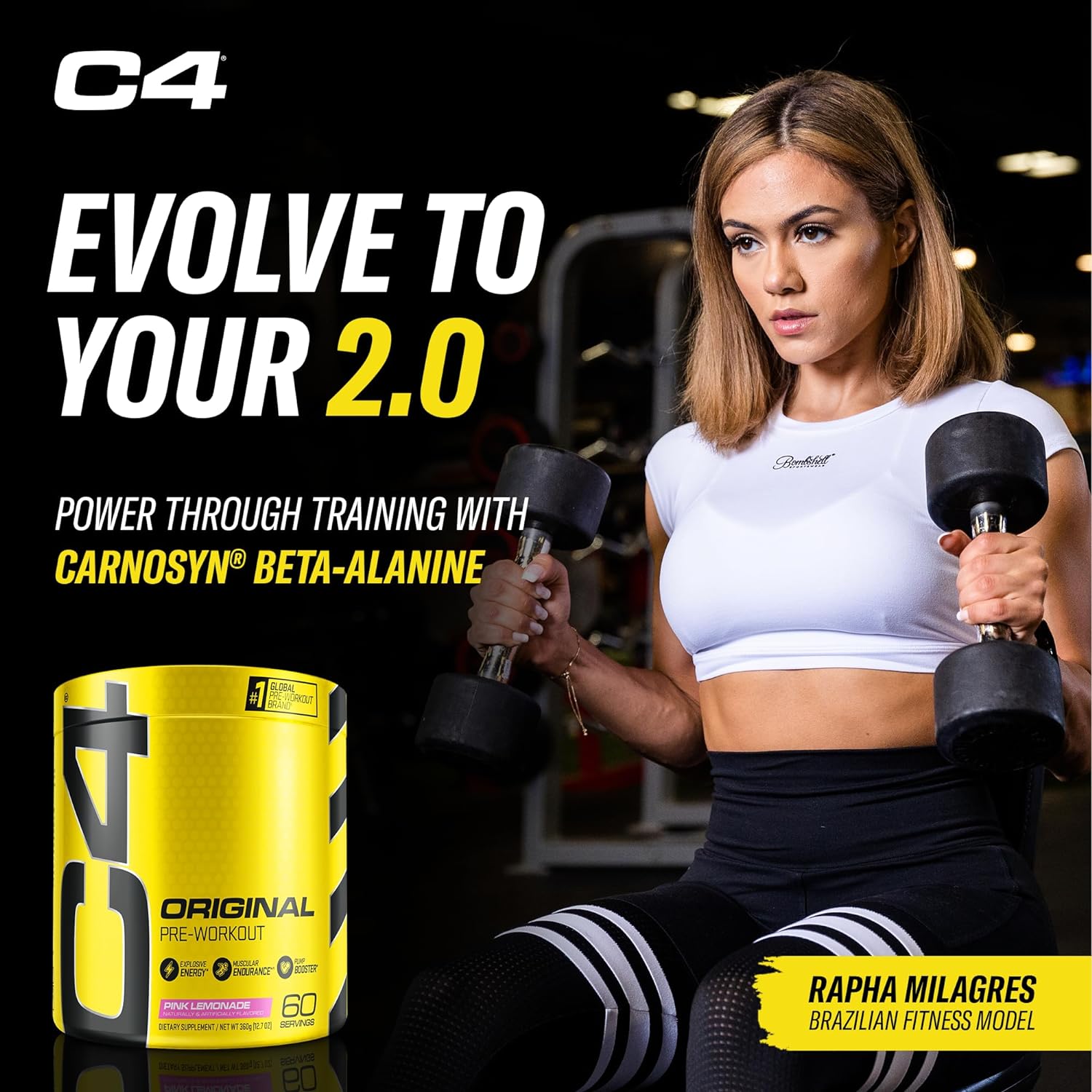 Cellucor C4 Original Pre Workout Powder Pink Lemonade Vitamin C for Immune Support Sugar Free Preworkout Energy for Men & Women 150mg Caffeine + Beta Alanine + Creatine 60 Servings : Health & Household