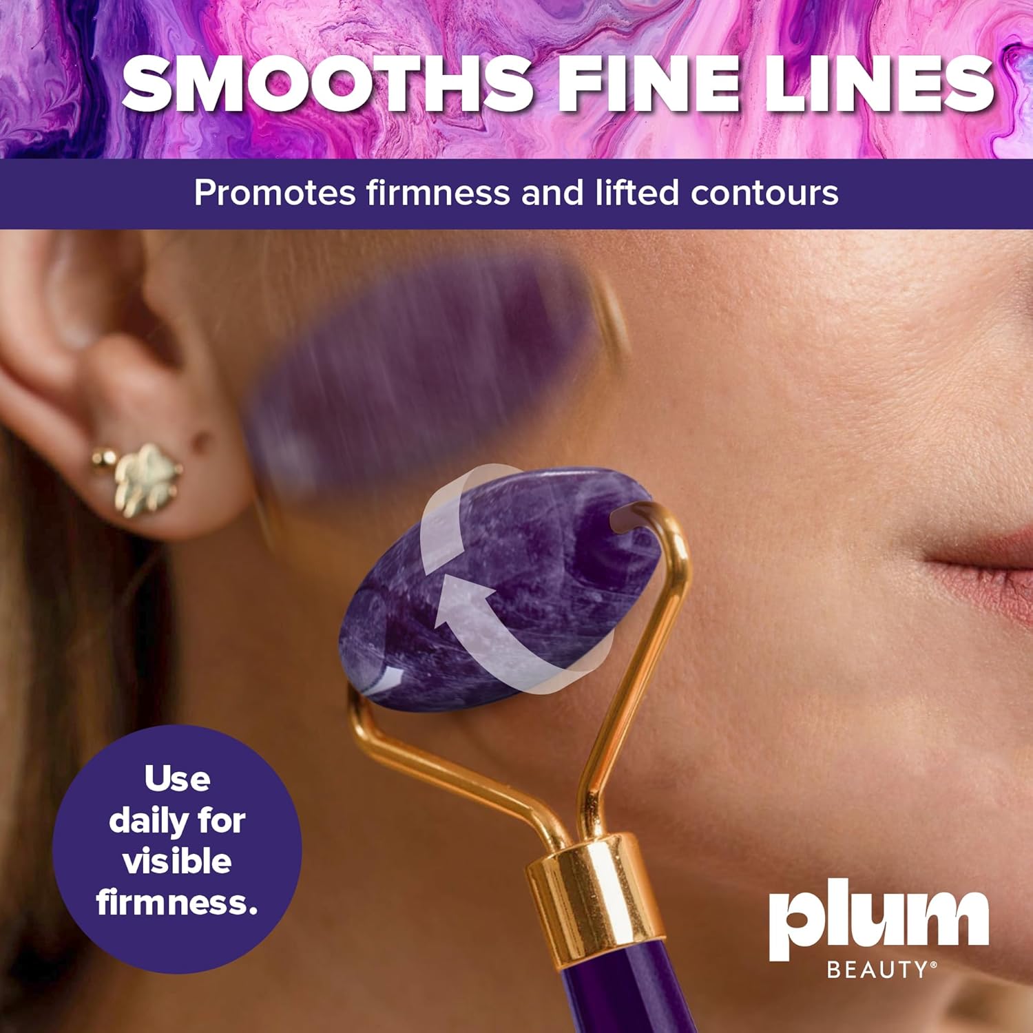 Amethyst Face Roller - Gua Sha Facial Tools, Jade Rollers For Face, Eye And Neck, Skin Care Kit For Men Women, Facial Massager For Wrinkles And Lifting, Self Care, Eye Rollers For Aging Skin : Beauty & Personal Care