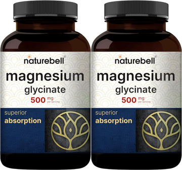 2 Pack Magnesium Glycinate 500Mg, 480 Capsules – 100% Chelated For Max Absorption – Bioavailable Mineral Supplement For Muscle, Joint, Enzyme, & Heart Health