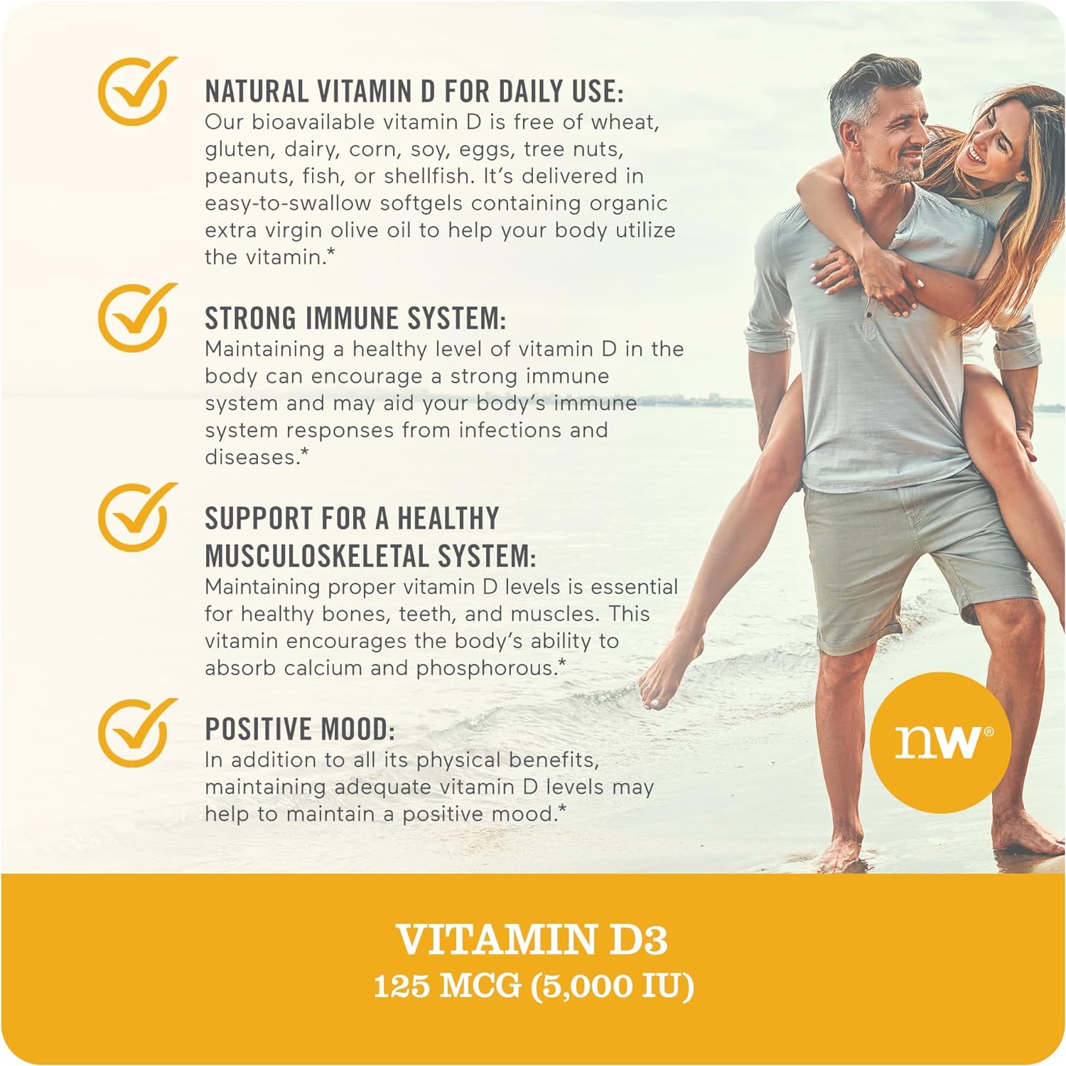 NatureWise Vitamin D3 5000iu (125 mcg) 1 Year Supply for Healthy Muscle Function, and Immune Support, Non-GMO, Gluten Free in Cold-Pressed Olive Oil, Packaging Vary ( Mini Softgel), 360 Count : Health & Household