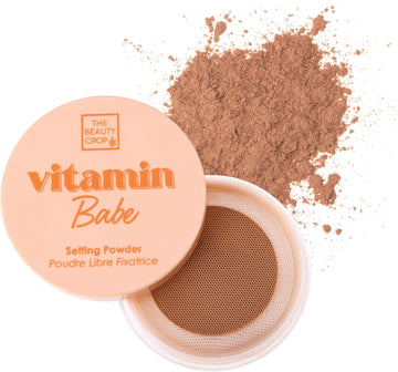 The Beauty Crop Vitamin Babe Setting Powder - Talc-Free Loose Powder For Flawless Finish - Deep Shade - 0.35 Oz