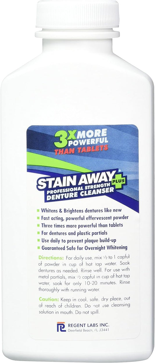 Stain Away Plus Denture Cleanser 8.1 oz bottle (Pack of 2) : Stainaway Plus Plus Denture Cleanser : Health & Household