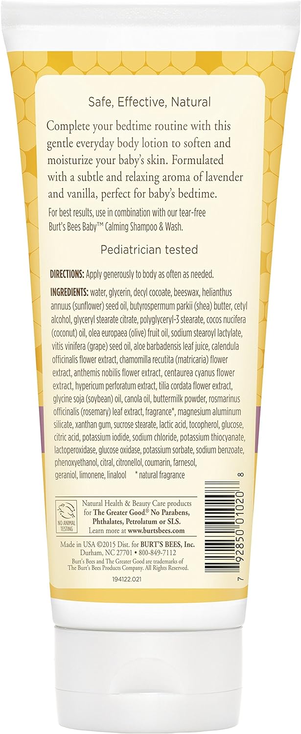 Burt’s Bees Baby Nourishing Lotion, Calming, 6 Ounces (Pack of 3) (Packaging May Vary) : Baby