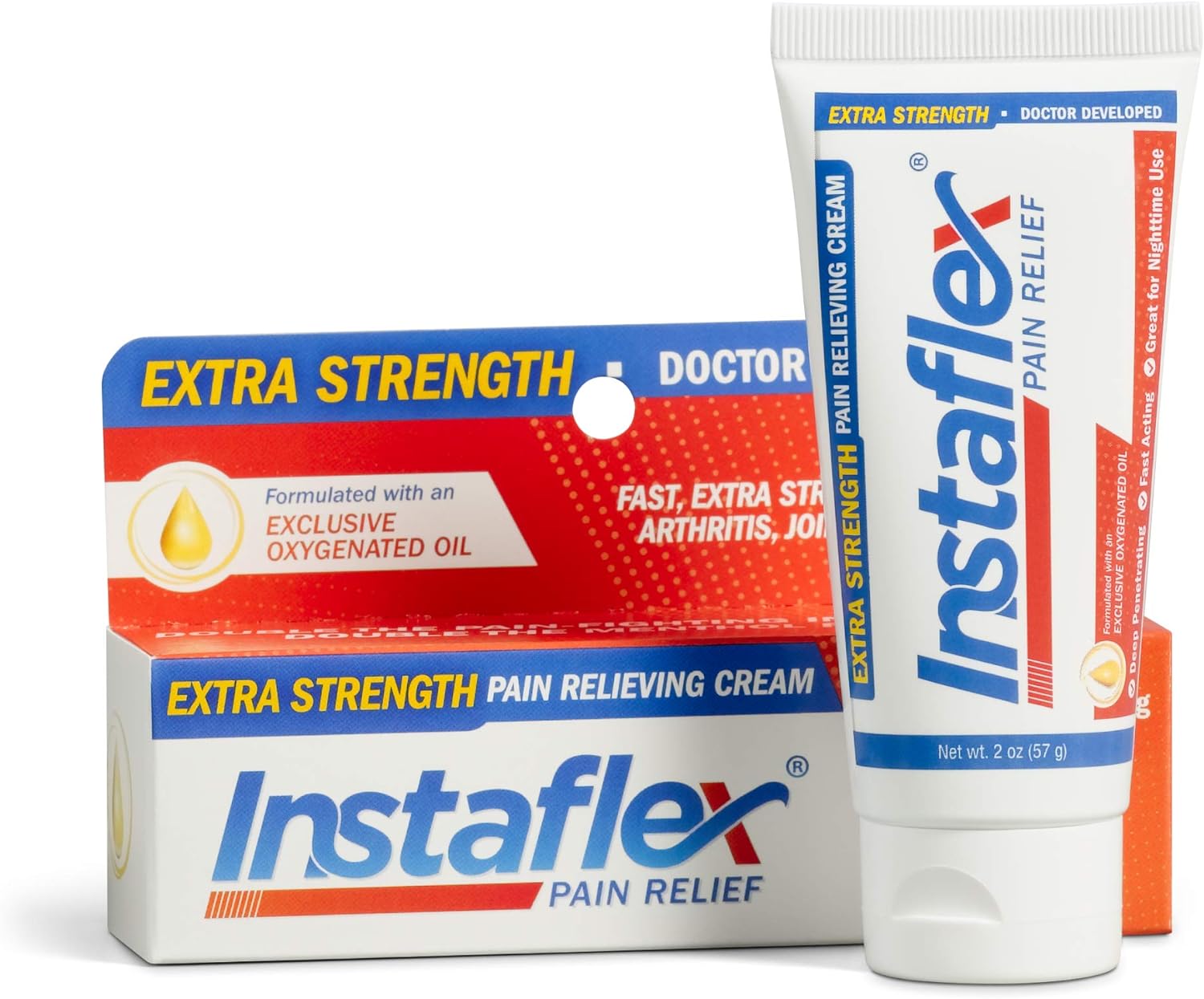 Healthy Directions Instaflex Extra Strength Pain Relief Cream, with 2X The Pain-Fighting Ingredients, Rubs Out Your Toughest Muscle & Joint Pain (2 oz)
