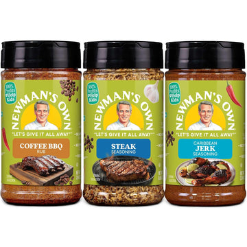 Newman'S Own Chef'S Bundle With Coffee Bbq Seasoning, Steak Seasoning, And Caribbean Jerk Seasoning