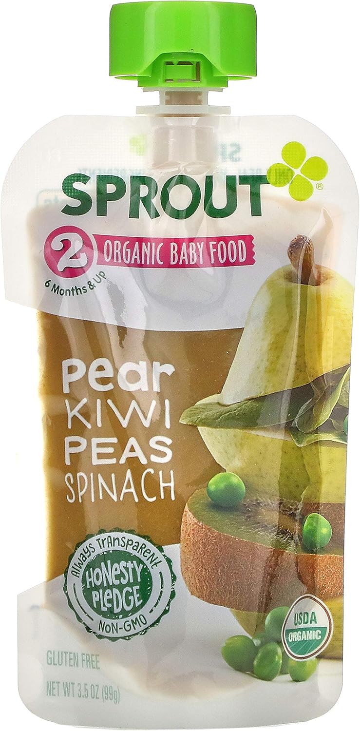 Sprout Foods - Pear Kiwi Peas Spinach - Stage 2-3.5Oz