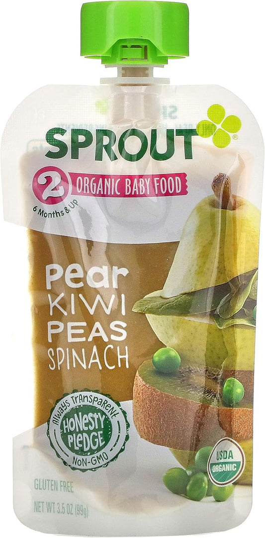 Sprout Foods - Pear Kiwi Peas Spinach - Stage 2-3.5Oz