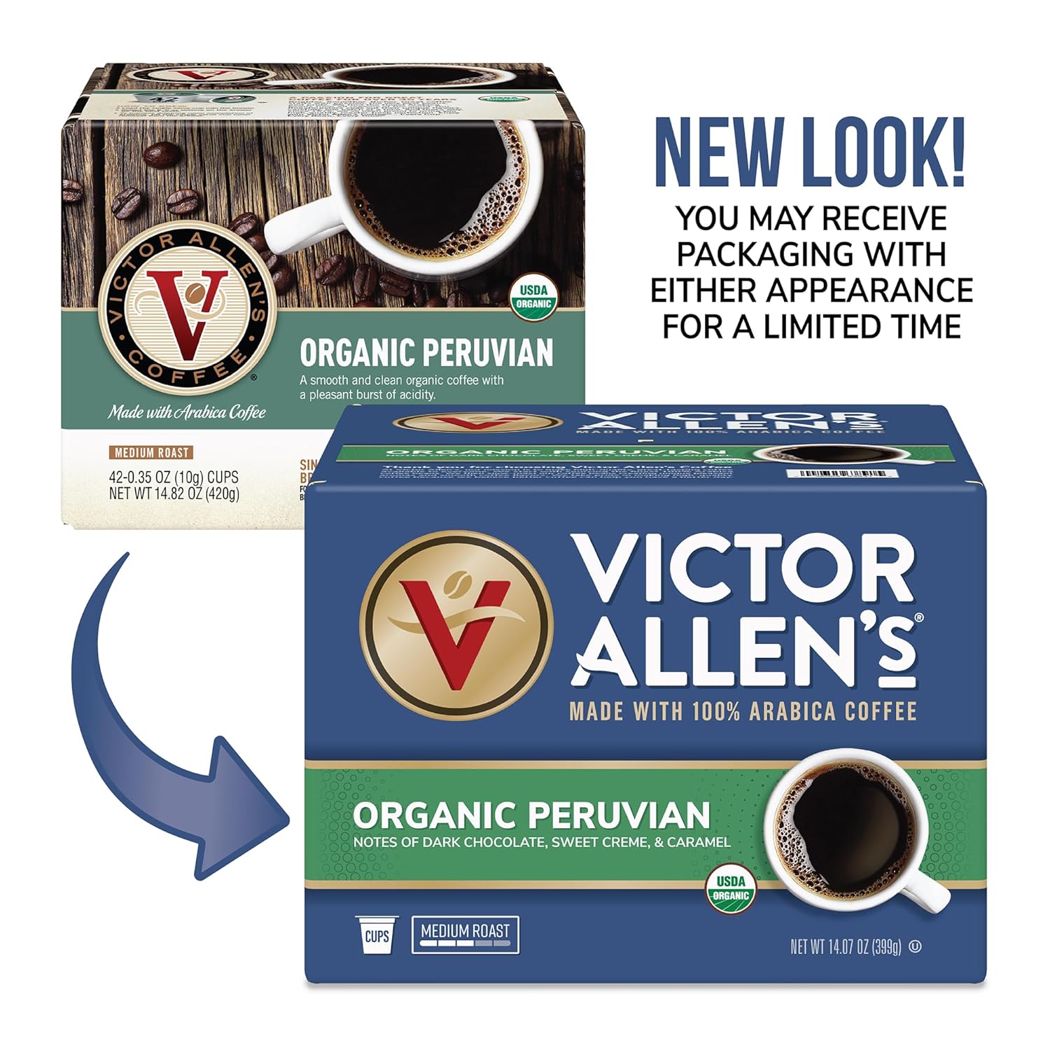 Victor Allen's Coffee Organic Peruvian, Medium Roast, 42 Count, Single Serve Coffee Pods for Keurig K-Cup Brewers : Grocery & Gourmet Food