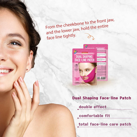 Purederm Dual Shaping Face-Line Patch (5 Pack) - V Line Lifting Mask For Total Face-Line Care