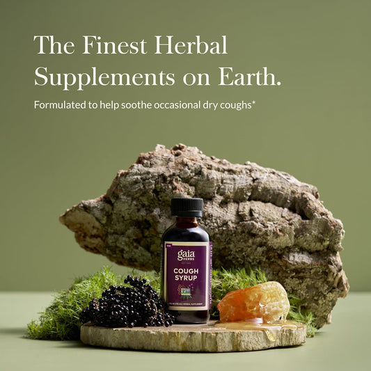Gaia Herbs Cough Syrup Original - Soothes Occasional Dry Coughs - With Honey, Ivy Leaf, Black Elderberry - 4 Fl Oz